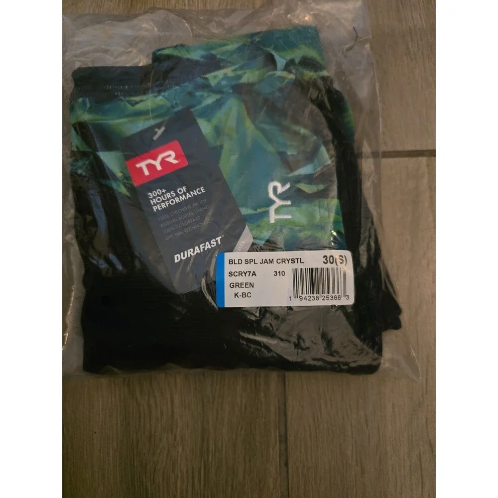 TYR Youth Boy's Durafast Elite Crystallized Green/black Blade Jammer Sz 30 NEW